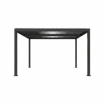 Aluminum Pergola Built for Outdoor Living, Adjustable Louvered Roof, Integrated Drainage, 72 MPH Wind Rating