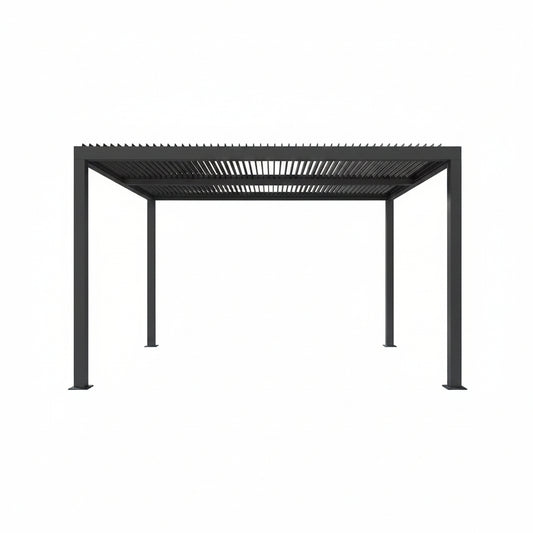 Aluminum Pergola Built for Outdoor Living, Adjustable Louvered Roof, Integrated Drainage, 72 MPH Wind Rating