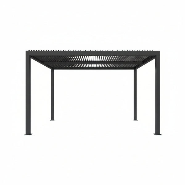 Aluminum Pergola Built for Outdoor Living, Adjustable Louvered Roof, Integrated Drainage, 72 MPH Wind Rating