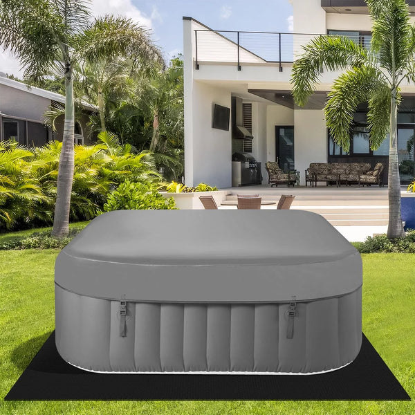 Inflatable Hot Tub Designed for Family Gatherings, 73" Square, 130 Massage Jets, 4-6 Person Capacity