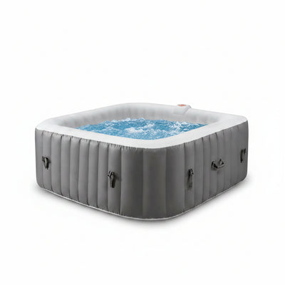 Inflatable Hot Tub Designed for Family Gatherings, 73" Square, 130 Massage Jets, 4-6 Person Capacity