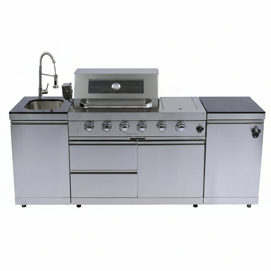 85" 4-Burner Gas Grill Island W/Sink & Granite