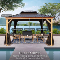 12-Ft X 20-Ft Hardtop Roof Aluminum Gazebo (Screen Included)