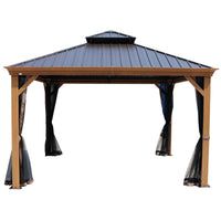 12-Ft X 20-Ft Hardtop Roof Aluminum Gazebo (Screen Included)