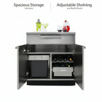Outdoor Kitchen Cabinet Set Built for Weather Resistance, 304 Stainless Steel, Modular 3PC Design, Sink Bar