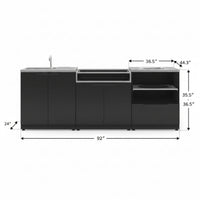 Outdoor Kitchen Cabinet Set Built for Weather Resistance, 304 Stainless Steel, Modular 3PC Design, Sink Bar